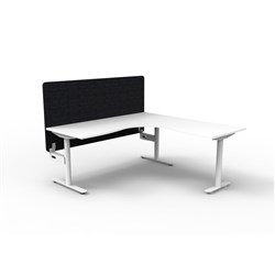 Rapidline Halo Static Corner Workstation Black Eco Screen 1800/1500W x 750D x 730mmH W/W