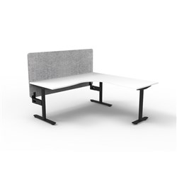 Rapidline Halo Static Corner Workstation Grey Eco Screen 1800/1800W x 750D x 730mmH W/B