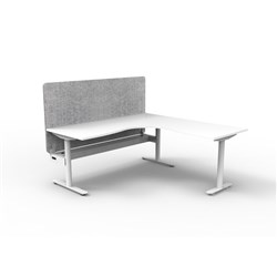 Rapidline Halo Static Corner Workstation Grey Eco Screen + Tray 1800/1800W x 730mmH Wht/W
