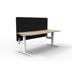 Rapidline Boost Static Single Sided Workstation Black Eco Screen 1800W x 730mmH Oak/Wht