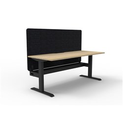 Rapidline Boost Static Single Sided Workstation Black Eco Screen+Tray 1200mmW Oak/Black