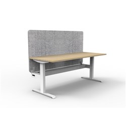 Rapidline Boost Static Single Sided Workstation Grey Eco Screen+Tray 1200mmW Oak/White