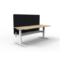 Rapidline Boost Static Single Sided Workstation Black Eco Screen+Tray 1500mmW Oak/White