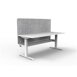 Rapidline Boost Static Single Sided Workstation Grey Eco Screen+Tray 1500mmW White/Wht