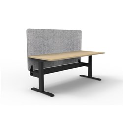 Rapidline Boost Static Single Sided Workstation Grey Eco Screen+Tray 1800mmW Oak/Black