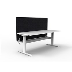 Rapidline Boost Static Single Sided Workstation Black Eco Screen+Tray 1800mmW White/Wht