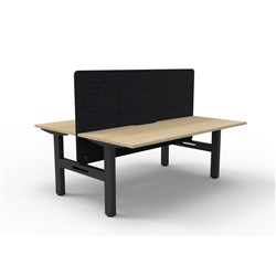 Rapidline Boost Static Back to Back Workstation Black Eco Screen 2 Person 1200mmW Oak/Bl