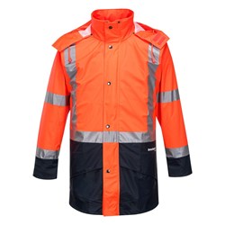Huski Farmers Hi-Vis Contrast Jacket 2XL Orange And Navy