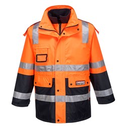 Huski Venture Hi-Vis 4-in-1 Contrast Jacket 3XL Orange And Navy