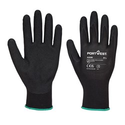 Portwest NPR15 Dermi-Grip Nitrile Sandy Gloves Extra Small Black