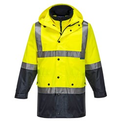 Portwest Eyre Hi-Vis 4-in-1 Contrast Jacket Extra Large Yellow And Navy