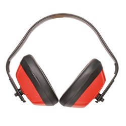 Portwest Classic Ear Defenders Ear Muffs 27dB Red And Black