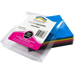 Rainbow Kinder Squares Gloss 127mm 84gsm Assorted Pack Of 360