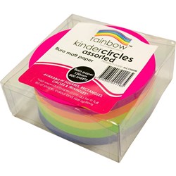 Rainbow Kinder Circles Fluro 120mm 80gsm Assorted Pack Of 500
