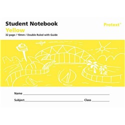 WRITER STUDENT NOTE BK YELLOW 32 pge D/R 10MM GUIDE