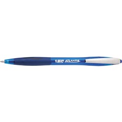 Bic Atlantis Comfort Grip Ballpoint Pen Retractable Medium 1mm Blue