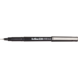 Artline 220 Fineliner Pen Super Fine 0.2mm Black