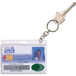 Rexel Rigid ID Card Holders Fuel Card With Key Ring Clear