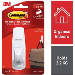 Command 17003 General Purpose Hooks Large Single White