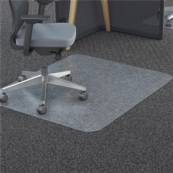 Marbig Polycarbonate Chair Mat Notched Based For Medium Pile Carpet 120 x 150cm Clear