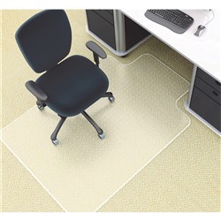 Marbig Deluxe Chair Mat Notched Based For Medium Pile Carpet 90 x 120cm Clear