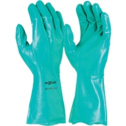 Maxisafe Chemical Nitrile Gloves 33cm Small Green