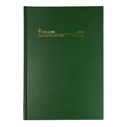 Collins Financial Year Diary A4 2 Days To Page Green