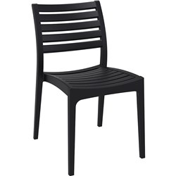 Ares Hospitality Dining Chair Indoor Outdoor Use Stackable Polypropylene Black