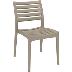 Ares Hospitality Dining Chair Indoor Outdoor Use Stackable Polypropylene Taupe