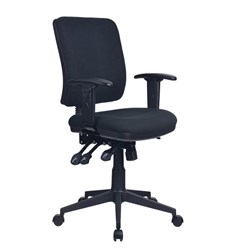 Aviator Task Chair High Back With Arms With Seat Slide Black Fabric