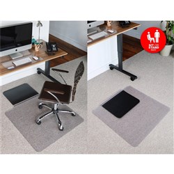 Jastek Sit Or Stand Anti Fatigue Mat 91 x 134cm For Carpet And Hard Floors Clear