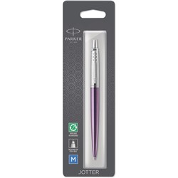 Parker Jotter Ballpoint Pen Victoria Violet Chrome Trim Blue Refill